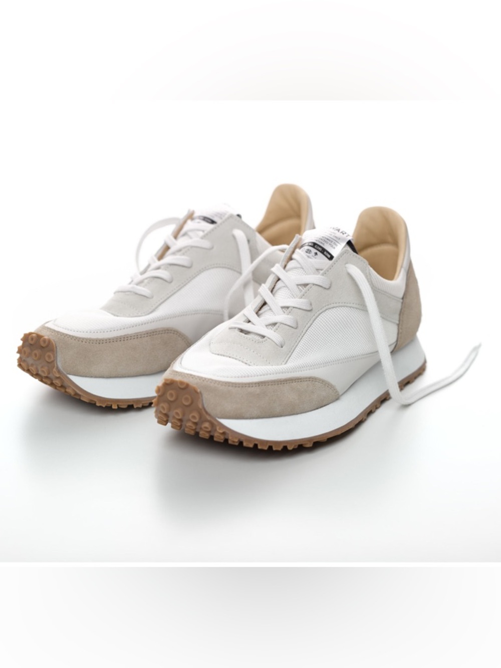 Spalwart Unisex Tempo Cream Lace-Up Sneakers, 39